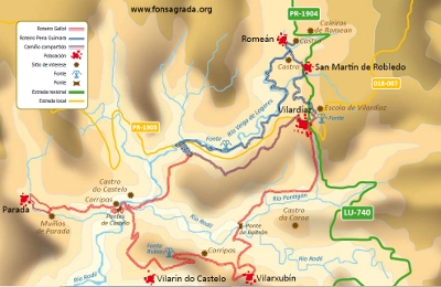 Plano de las rutas Gallol y Pena Gumara